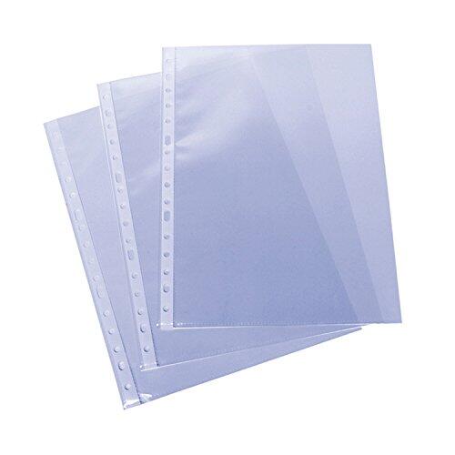 Grafoplas - Caja 100 Fundas Multitaladro, Galga Extra, Tamaño Folio, Polipropileno Acabado Piel Naranja, 16 Taladros Archivador con Anillas