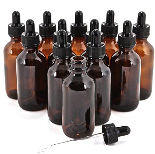 Vivaplex 12, ámbar, botellas de vidrio 2 oz, con goteros de vidrio