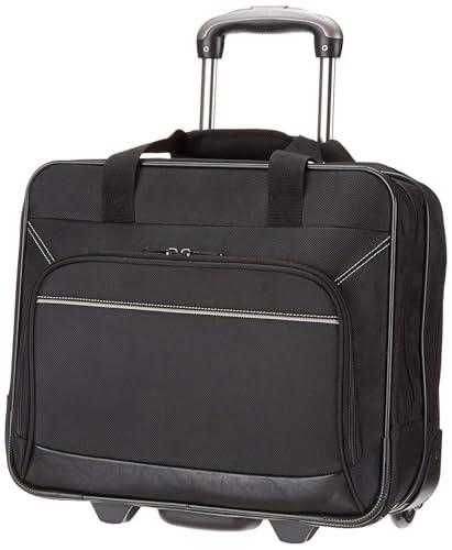 Amazon Basics Maletín para portátil con Ruedas de rápido Movimiento y Bolsillo Delantero accesible, Compatible con portátiles de hasta 15.6 Pulgadas (39.6cm), Negro