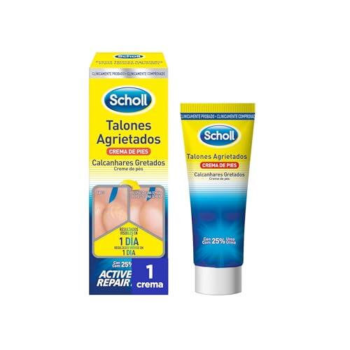 Scholl Crema Reparadora Talones Agrietados, 60 ml - Hidratación Intensiva con Urea 25%, Active Repair K+ y Queratina, Repara Pies Secos, Agrietados y Dañados, Resultados desde el Día 1