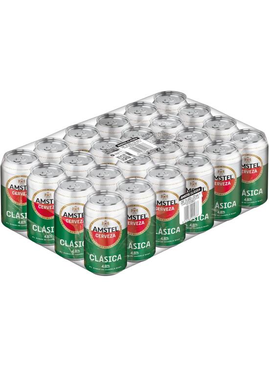 Amstel Clásica Cerveza Lager, Pack Lata, 24 x 33 cl