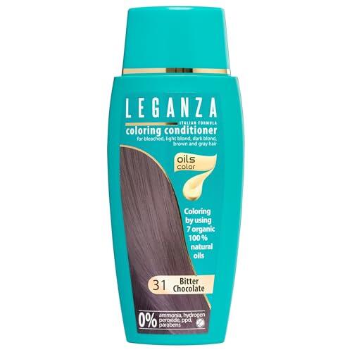 Leganza, 7 aceites naturales, bálsamo para el pelo de color chocolate oscuro 31