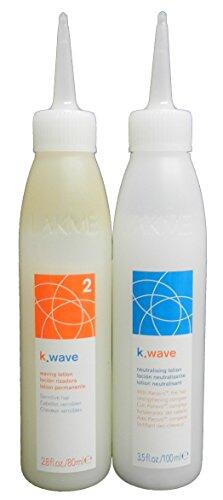 LAKME K.wave Sistema de Permanente Profesional para Cabello Sensible, con Keravis™ Active Care Complex, Kit con Loción Rizadora 80ml y Neutralizante 100ml, Nº2