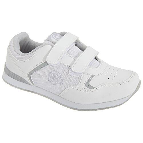Dek - Zapatillas Deportivas Modelo Bowling con Tiras Adhesivas para Mujer (38 EU) (Blanco/Gris)