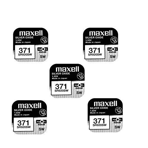 Maxell 371 - Pilas para reloj (paquete de 5)