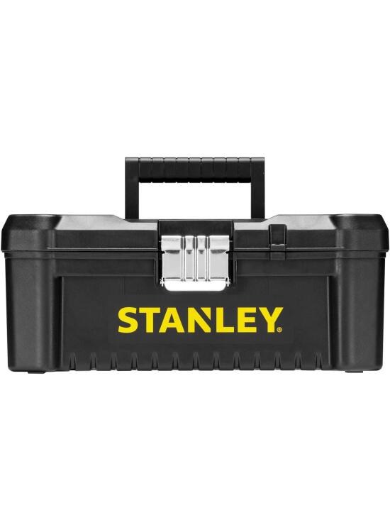 STANLEY Caja de Herramientas Essential, Dimensiones: 32 x 18,8 x 13,2 cm, Cierres Metálicos, Asa Ergonómica, Organizadores en Tapa, Bandeja Extraíble - STST1-75515