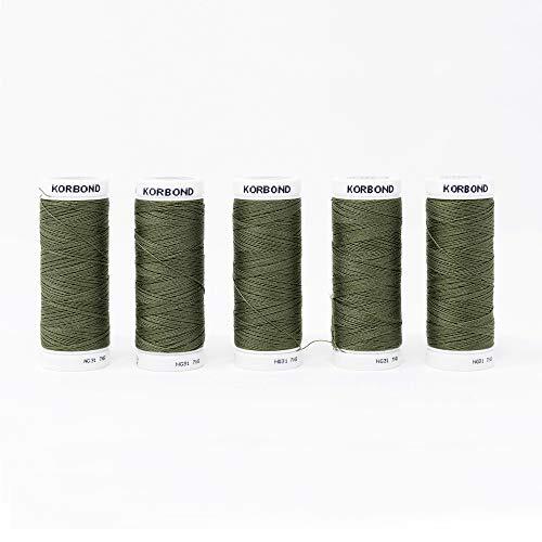 Korbond Hilo de poliéster, Verde Oliva, 100 m