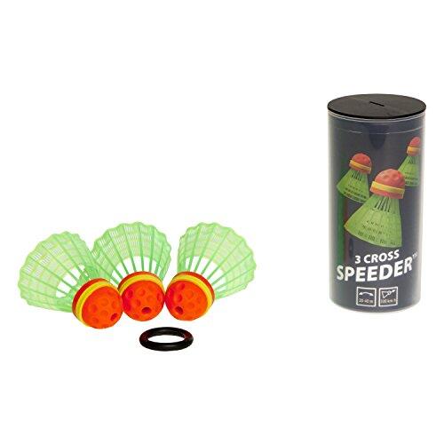 Speedminton Pelotas 3er Speeder Cross Tube, Colour Rojo/Verde, Talla única, 400222