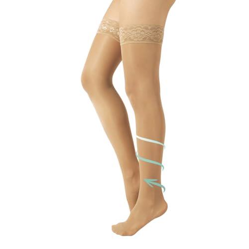 CALZITALY MEDIAS A COMPRESION MEDIA | MEDIAS AUTOADHESIVAS | 70 DEN 10-14 mm/Hg | S, M, L, XL | NEGRO, NATURAL | CALCETERÍA ITALIANA | (S, NATURAL)