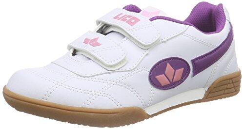 Lico 360425 Niñas Zapatillas de Deporte Interior, Blanco (Weiss/Lila/Rosa Weiss/Lila/Rosa), 35 EU