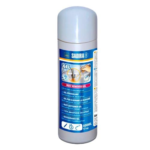 Sadira | Gel Desoxidante 500 ml | Eliminador de óxido. Recupera Color Original del Hierro, Acero e Inoxidable. Apto en Fibra del Barco