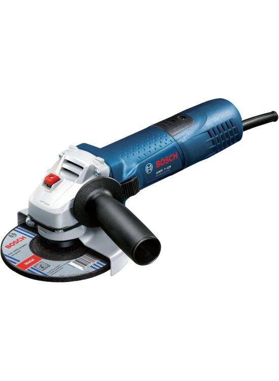 Bosch Professional amoladora angular GWS 7-125 (Ø de disco 125 mm, potencia 720 W, incl. empuñadura auxiliar, brida, cubierta protectora, tuerca de apriete, llave de dos agujeros)