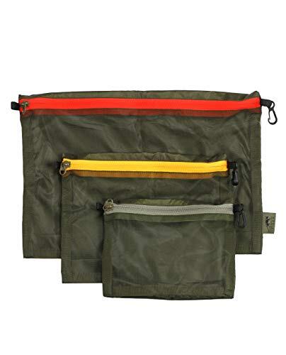 Tasmanian Tiger TT Mesh Pocket Set Mochila Organizador Bolsas adicionales en 3 tamaños, Color Verde Oliva