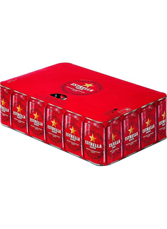 Estrella Damm Cerveza - Caja de 24 Latas x 330 ml - Total: 7.92 L