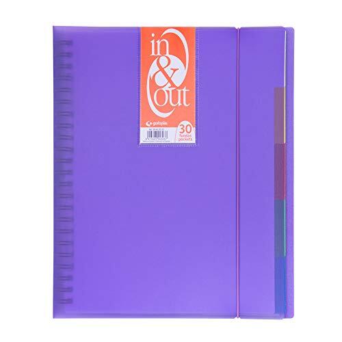 Grafoplás 39423035－Carpeta fundas extraibles, tamaño A4, color violeta, 30 fundas