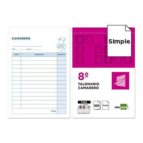 Liderpapel Talonario Camarero Octavo -Sin Iva- 102