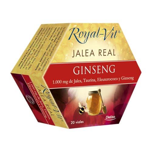 Dielisa - Royal Vit Jalea Real Ginseng, Complemento Alimenticio con 1000 mg de Jalea Real, Ginseng, Eleutorococo y Taurina, Ingredientes que Ayudan al Rendimiento Físico e Intelectual - 20 Viales