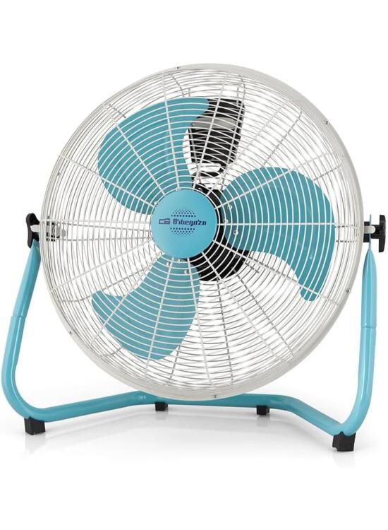 Orbegozo PW 1546 - Ventilador industrial Power Fan, 3 velocidades, aspas metálicas, asa de transporte, 130 W, azul y blanco