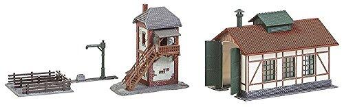 Faller Juego de cobertizos de Locales auxiliares con Bloque de construcción I 99 Piezas Individuales I Modelo ferroviario Accesorios N Edificio I Modelo ferroviario N Lokwerkstatt