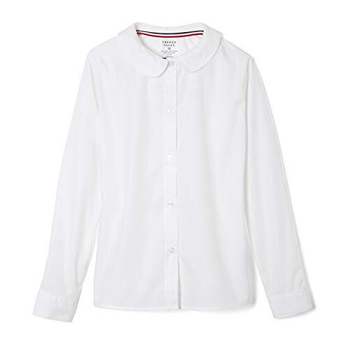 French Toast - Blusa de Manga Larga con Cuello Peter Pan para niñas, Blanco, 12