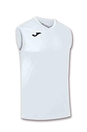 Joma - Camiseta Deportiva Sin Manga Hombre - Ligera y Transpirable Ideal para Todo Tipo de Deporte, Combi, Blanco, M