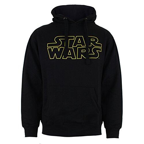 Star Wars Sudadera con Capucha básica con Logotipo Hombre, Negra (Negra), Talla XL