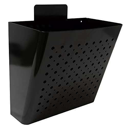 Amig - Cesta de publicidad - Buzón para con Rejilla Frontal - Uso exterior - Acero - Negro - 32 x 36 x 19 cm