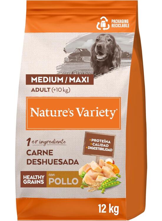 Nature's Variety Healthy Grains Pienso para Perros Adultos con Medianos Y Grandes Pollo - 12kg