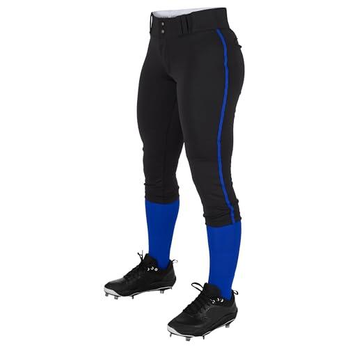 Champro Tournament Pantalón de softbol de Tiro bajo Tradicional con Ribetes de Color de Contraste