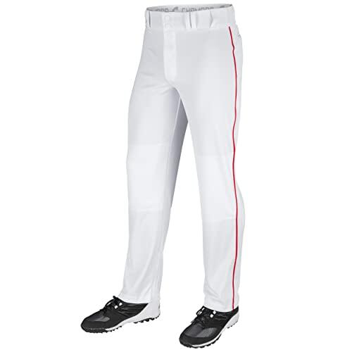 Champro Pantalones Deportivos para Adulto, con Triple Corona, Color Blanco, Tubo de Escarlata, 2XL
