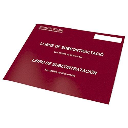 Dohe - Libro de Subcontratación Valenciano y Castellano - Tamaño A4 Apaisado (29,7x21 cm), 10 Hojas Numeradas y Autocopiativas (Hoja Original + 1 Copia), Ley 32/2006, Material de Oficina