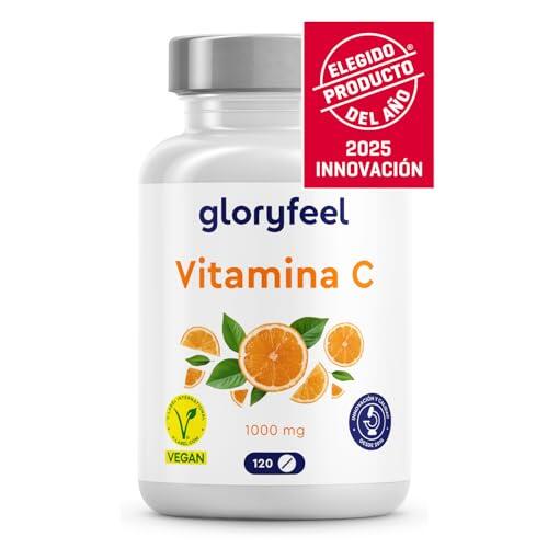 Vitamina C 1000 mg - Soporte esencial para sistema inmunitario, cansancio, piel y huesos -1 Tableta al día - 120 Tabletas (4 meses) de vit c pura - Vegano, sin aditivos y probado en laboratorio