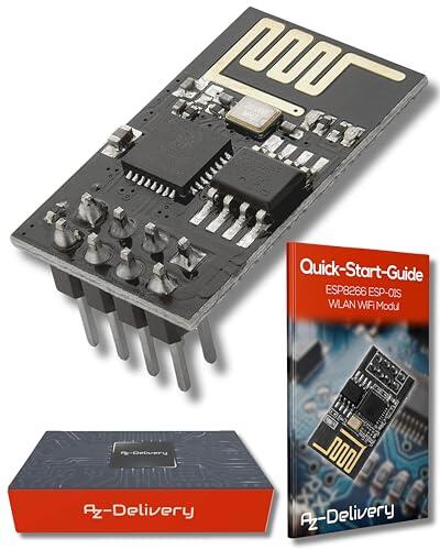 AZDelivery ESP8266 ESP01 ESP-01S WLAN WiFi Modulo Sensor Transceptor Microcontrolador Compatible con Arduino y Raspberry Pi con E-Book Incluido!