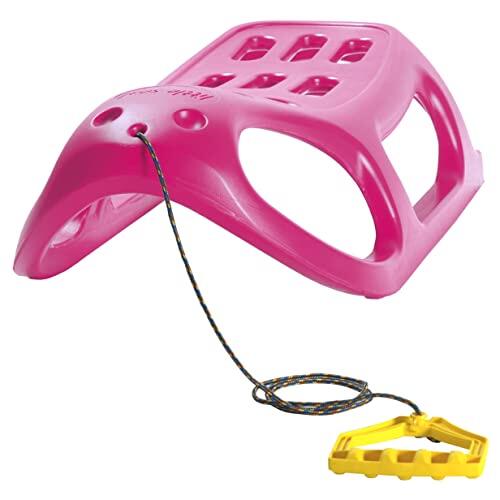 Prosperplast Trineo Alto Little Seal, con Deslizadores de Acero y Cuerda, Rosa, 86x46x25 cm