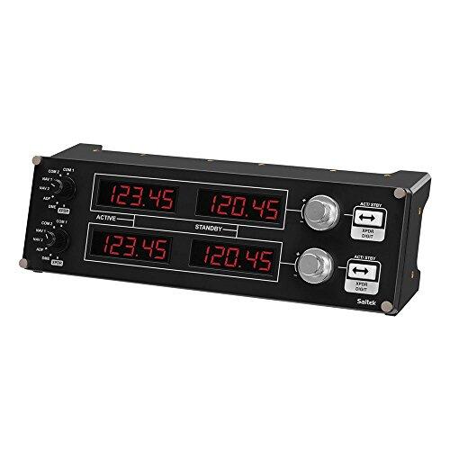 Logitech G Saitek Pro Flight Radio Panel Controlador de Radio de Simulación de Vuelo, 4 Pantallas Led Independientes con Controles, Modular y Personalizable, PC, Color Negro