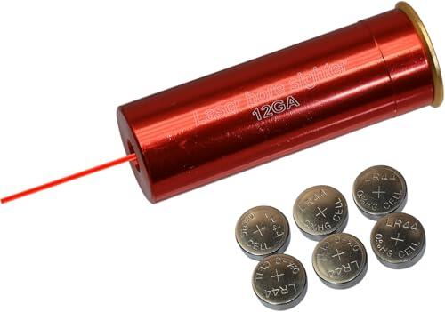 MAYMOC 12GA Bore Sight Red Dot Cartucho con 2 Juegos de baterías