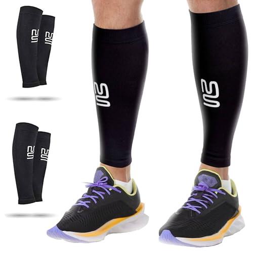 Modetro Sports Medias Compresivas - Manga de Compresión, Calcetines Unisex Compresivos para Dolor de gemelos, Calambres en la Pierna y Circulación, ideal para running