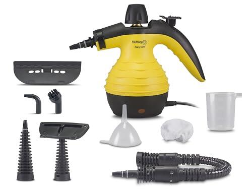 BEPER 50.700 Limpiador a Vapor, Limpiador de Vapor desinfectante , Caldera de Aluminio de 350 ml, Botón de Vapor Continuo, Presión 3.2 bar, 30 g/min, Cable de 3 M, Amarillo y Negro