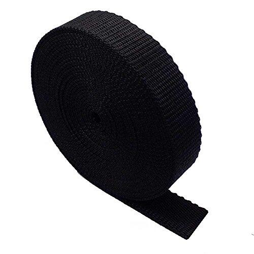 Cinta de Correa Resistente – 5 Metros – Mochilas/Mochilas, Correas de Equipaje/Carga, Cinturones (Negro, 25 mm)