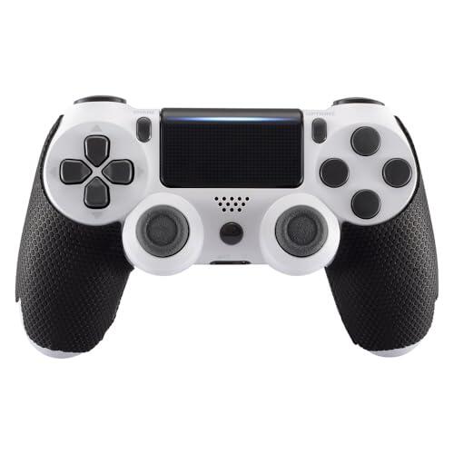eXtremeRate Pegatina de Agarre para ps4 Mando Aadhesivo de Silicona Antideslizante Piel de Goma para ps4 Control Protector con Textura para ps4-Mejora Agarre y Comodidad(Negro)