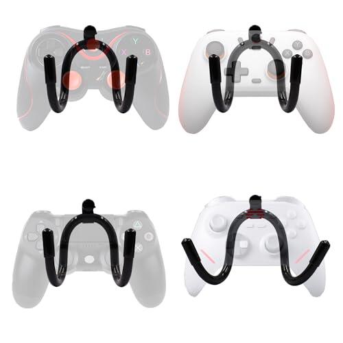 YYST Organizador universal para mando de juegos, soporte de pared, gancho de pared para Xbox One PS4 Switch Pro Game Controller 4/PK - Sin control de juego - No se cae