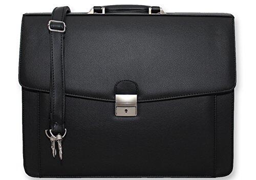 Bolsa de Trabajo de Oficina Profesional Maletín de Documentos Cuero Ecológico (Negro MA32)