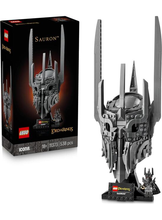 LEGO Icons El Señor de los Anillos: Casco de Sauron - Kit de Maquetas para Adultos - Minifigura Coleccionable y Anillo Único - Regalo para Hombres y Mujeres Fans de la Saga de Películas - 11373