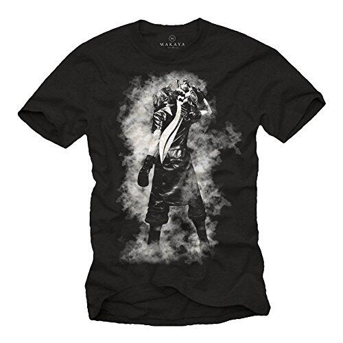 MAKAYA Camisetas Frikis Hombre - Final Fantasy T-Shirt Videojuegos Negro XL