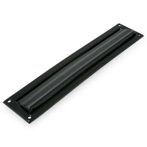 Amig - Bocacartas buzón Negro Mod. 2 - Solapa para Paredes o Puertas - Recogecartas con Tapa de Acero - 342 x 73 mm - Medida Boca: 312 x 43 mm - Color Negro Mate - Ranura para Cartas