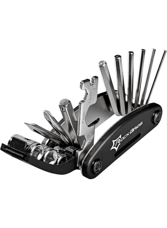 ROCKBROS 16 en 1 Herramientas de Reparación de Bicicleta Multifunción, Multiherramienta Plegable Portátil para MTB Bicicleta Carretera Ciclismo