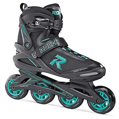 Roces Icon Inline - Patines en Línea para Mujer, Negro/Aqua, 38