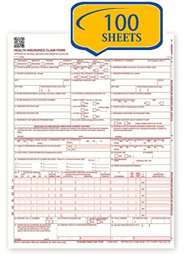Formularios de reclamación CMS 1500 - HCFA (versión 02/12) (100 hojas)