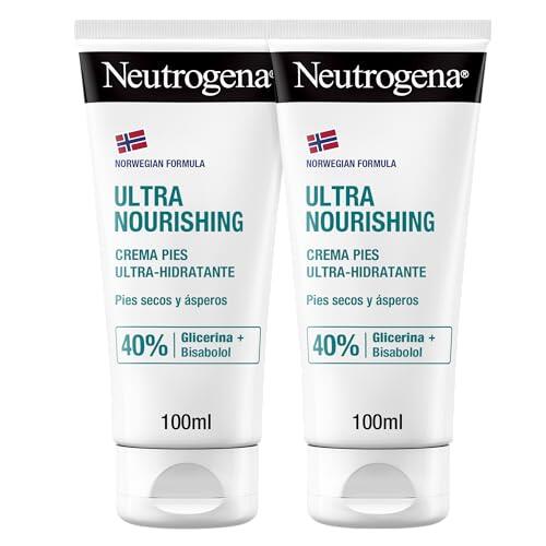 Neutrogena Fórmula Noruega Crema Pies Ultra Hidratante (pack de 2 x 100 ml), crema pies secos y agrietados, crema hidratante Neutrogena pies con 40% Glicerina y Bisabolol
