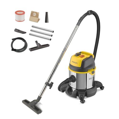 STANLEY SXVC20XTE Aspirador Multiuso de sólidos y líquidos con Toma para Herramientas eléctricas integrada (1400 W, 20 l)